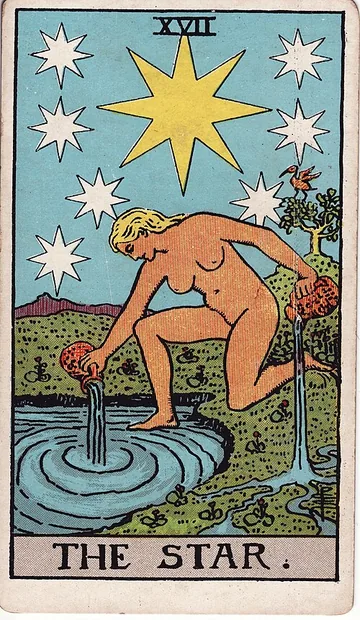 The Star tarot card illustrated by Pamela Colman Smith